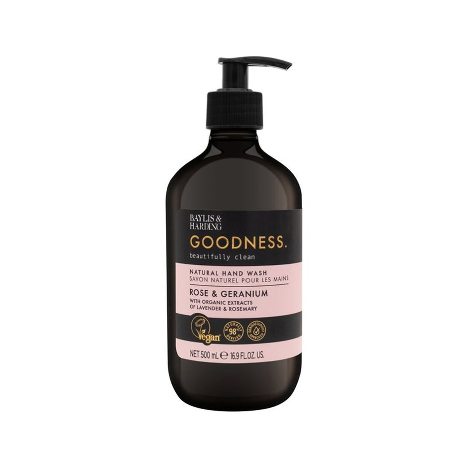 Baylis And Harding Goodness Rose And Geranium Natural Hand Wash 500ml