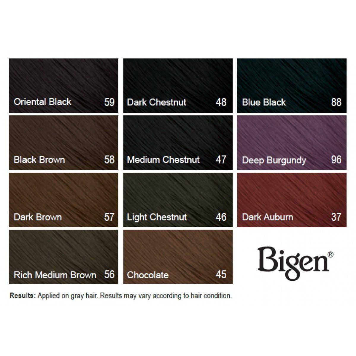 Bigen Hair Dye Permanent Powder Hair Colour 6g All Colours
