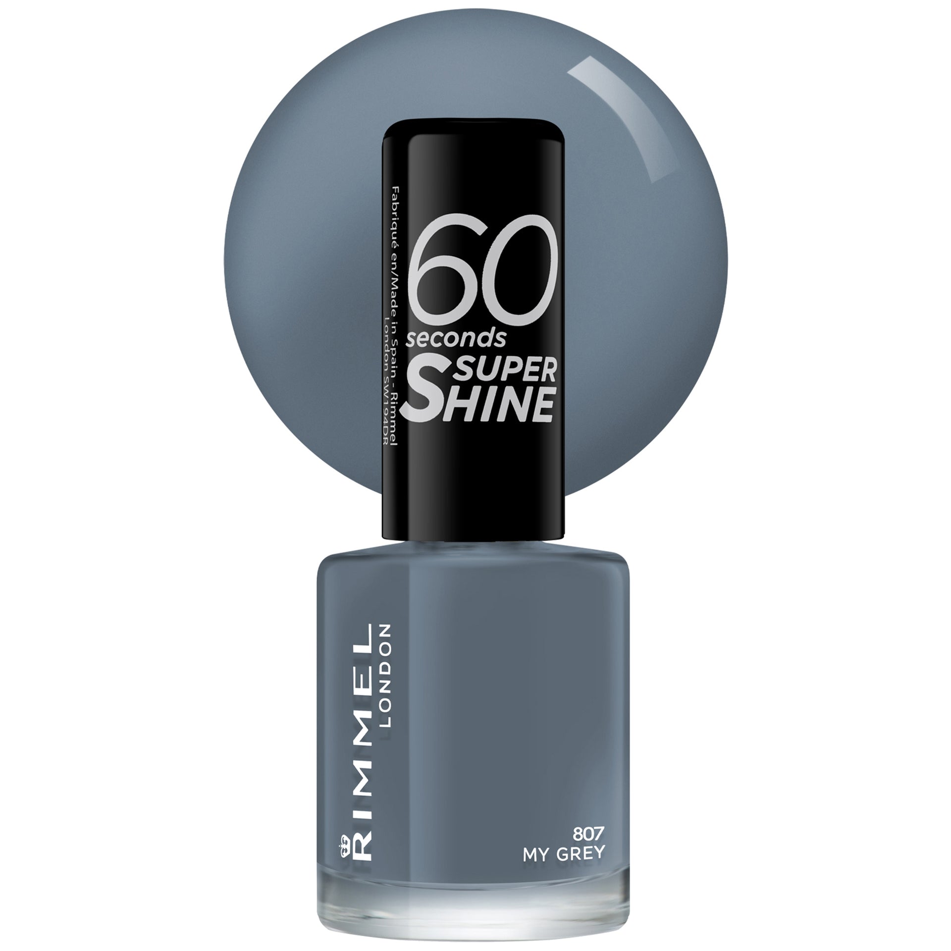 Rimmel 60 Seconds Nail Polish Rita Ora 807 My Grey 8ml