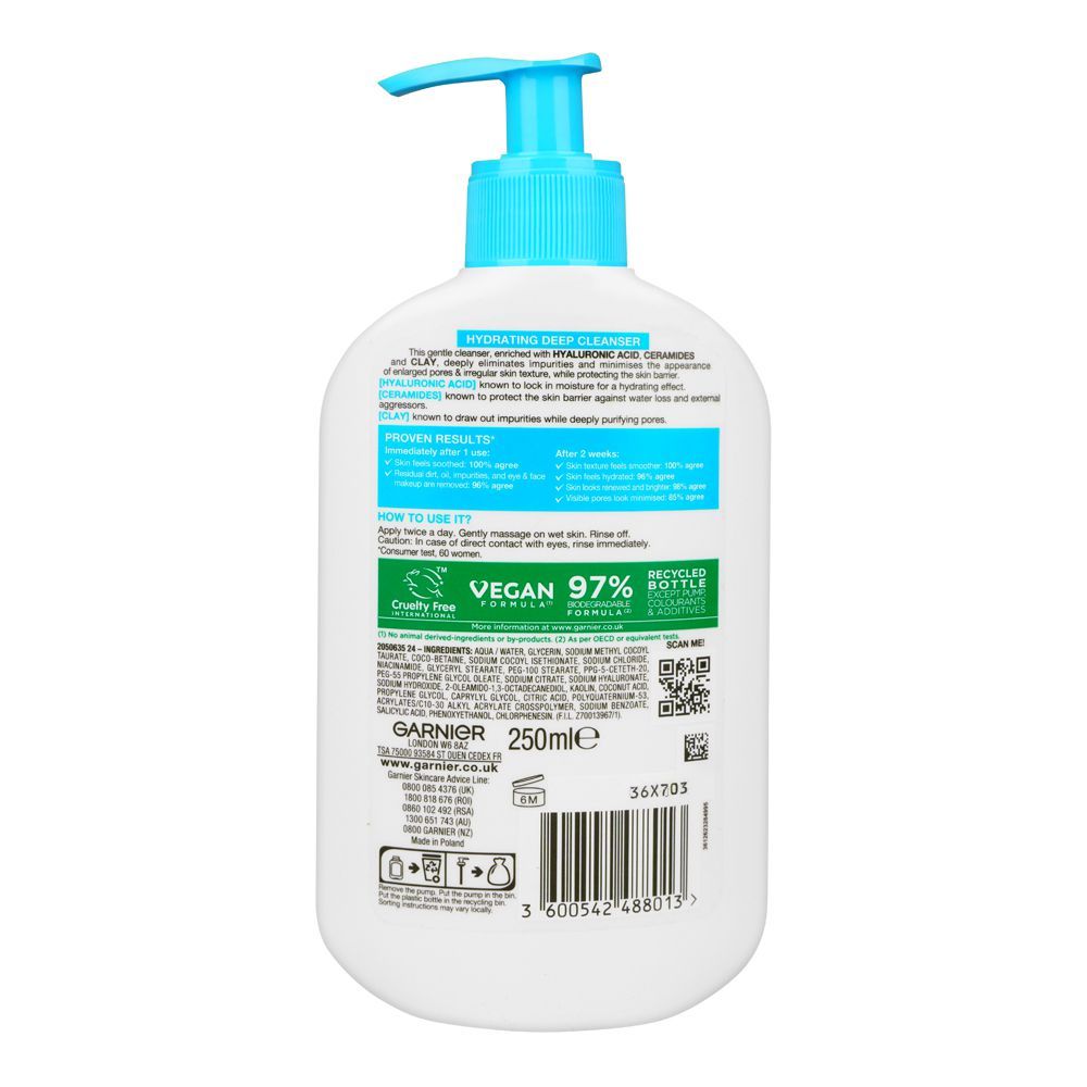 Garnier Skin Active Hydrating Deep Cleanser 250ml