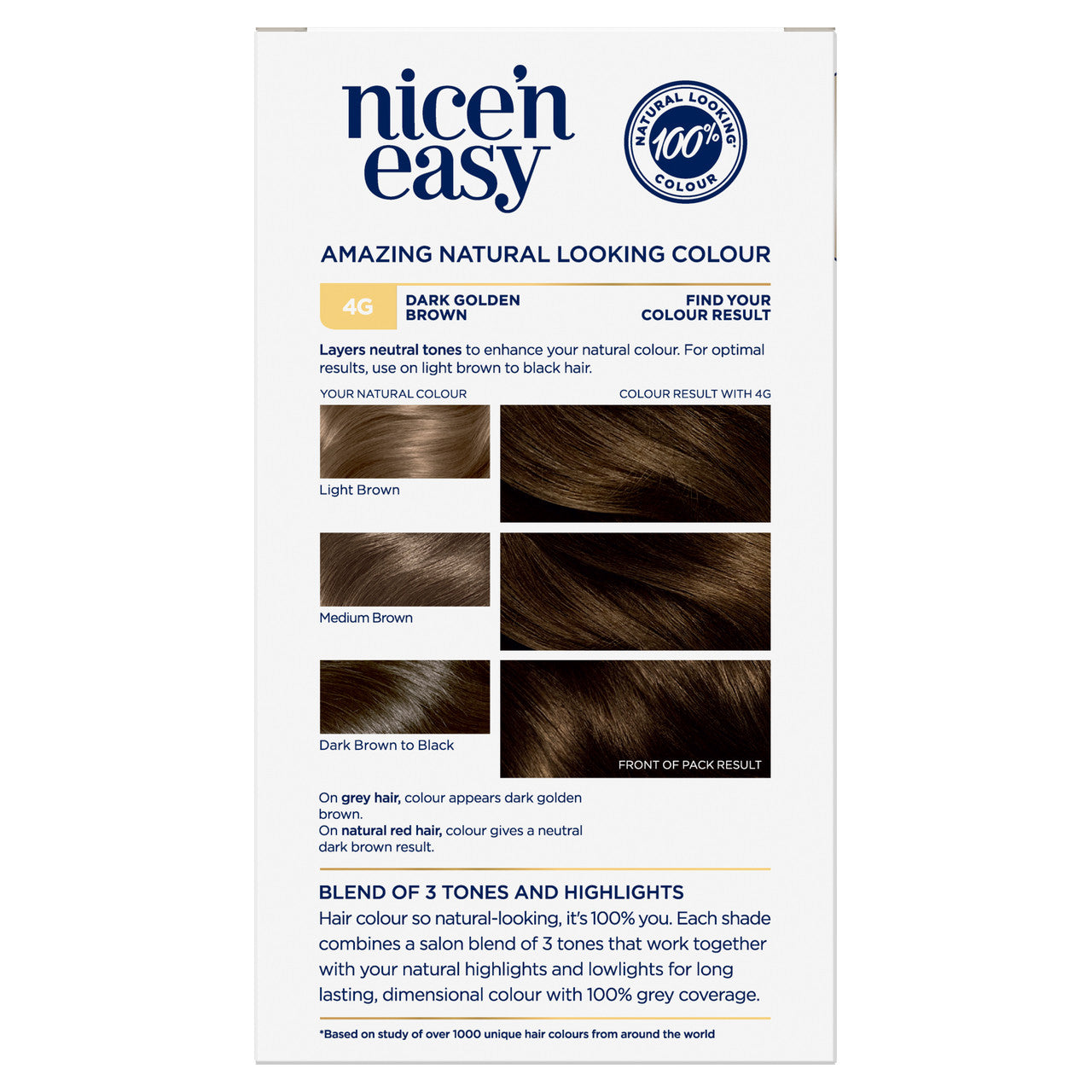 Clairol Nice N Easy Permanent Colours 4G Dark Golden Brown