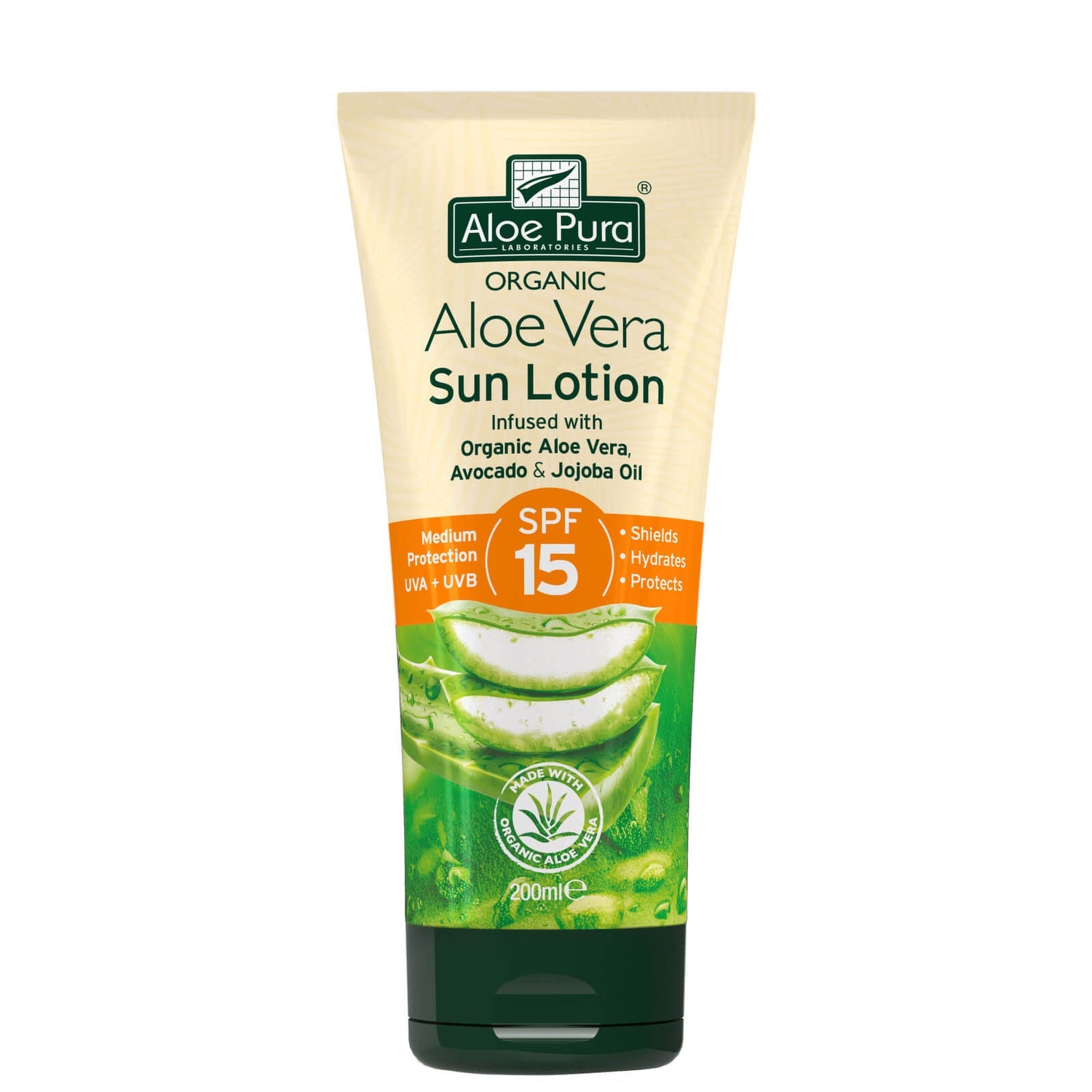 Aloe Pura Organic Aloe Vera Sun Lotion SPF15 200ml