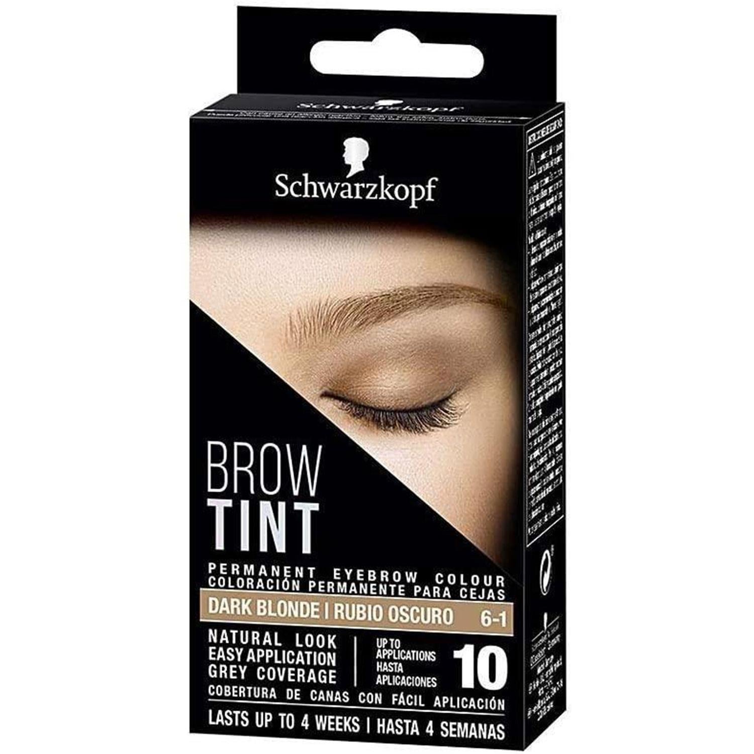 Schwarzkopf Brow Tint Kit Professional Formula Permanent Eyebrow 6-1 Dark Blonde