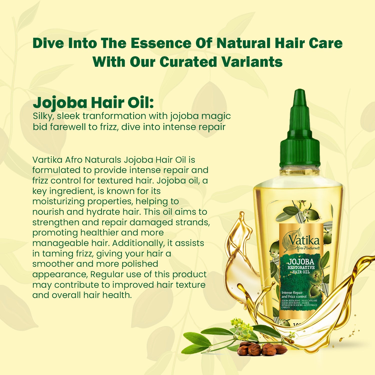 Dabur Vatika Afro Naturals Jojoba Restorative Hair Oil 100ml