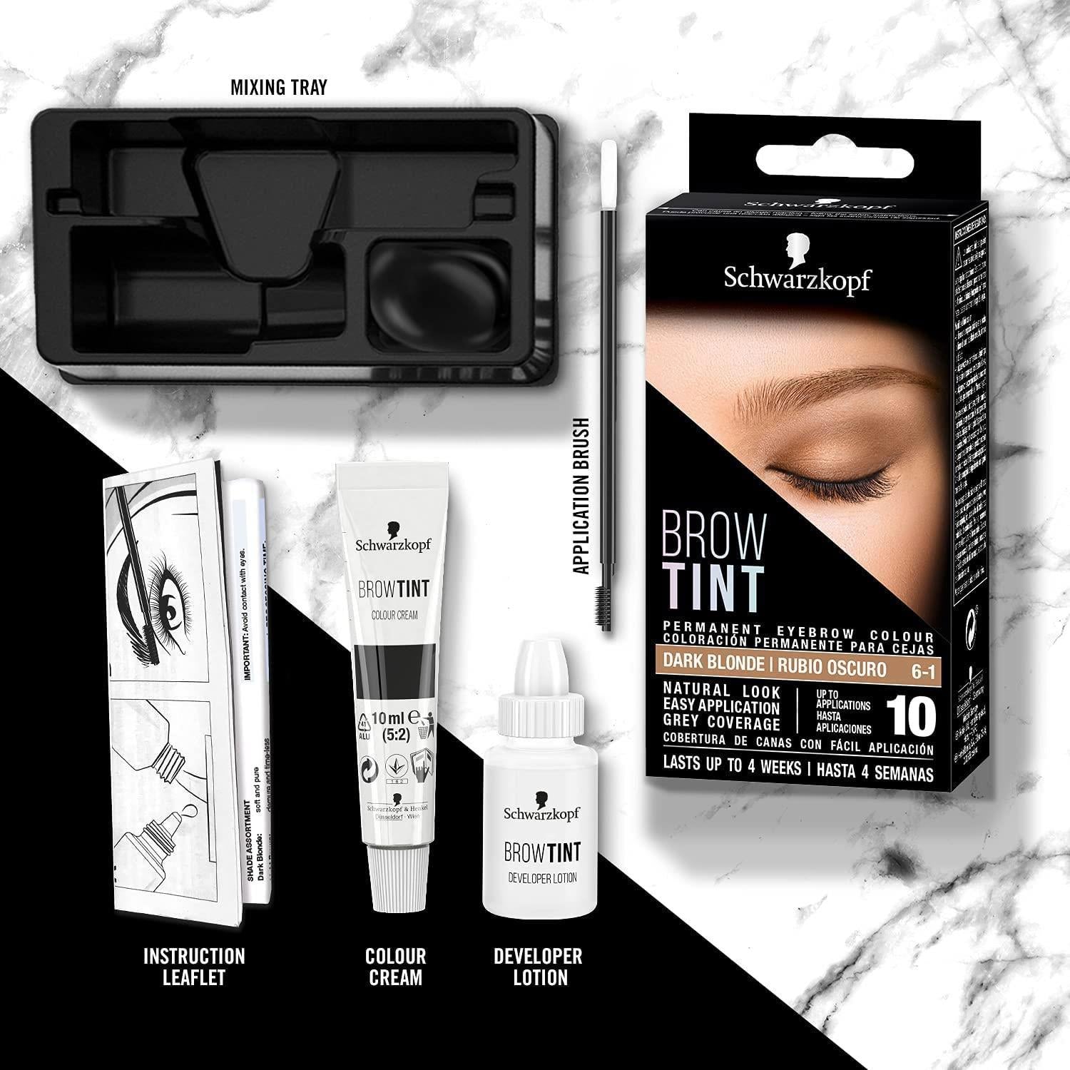 Schwarzkopf Brow Tint Kit Professional Formula Permanent Eyebrow 6-1 Dark Blonde