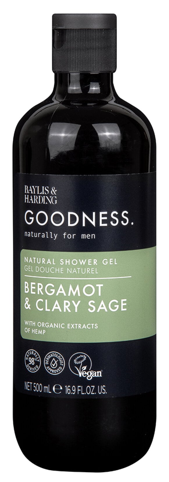 Baylis & Harding Baylis Goodness Men Bergamot & Clary Sage Natural Shower Gel 500ml
