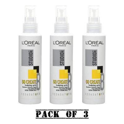 3x LOreal Studio Line Go Create Sculpting Spritz 150ml