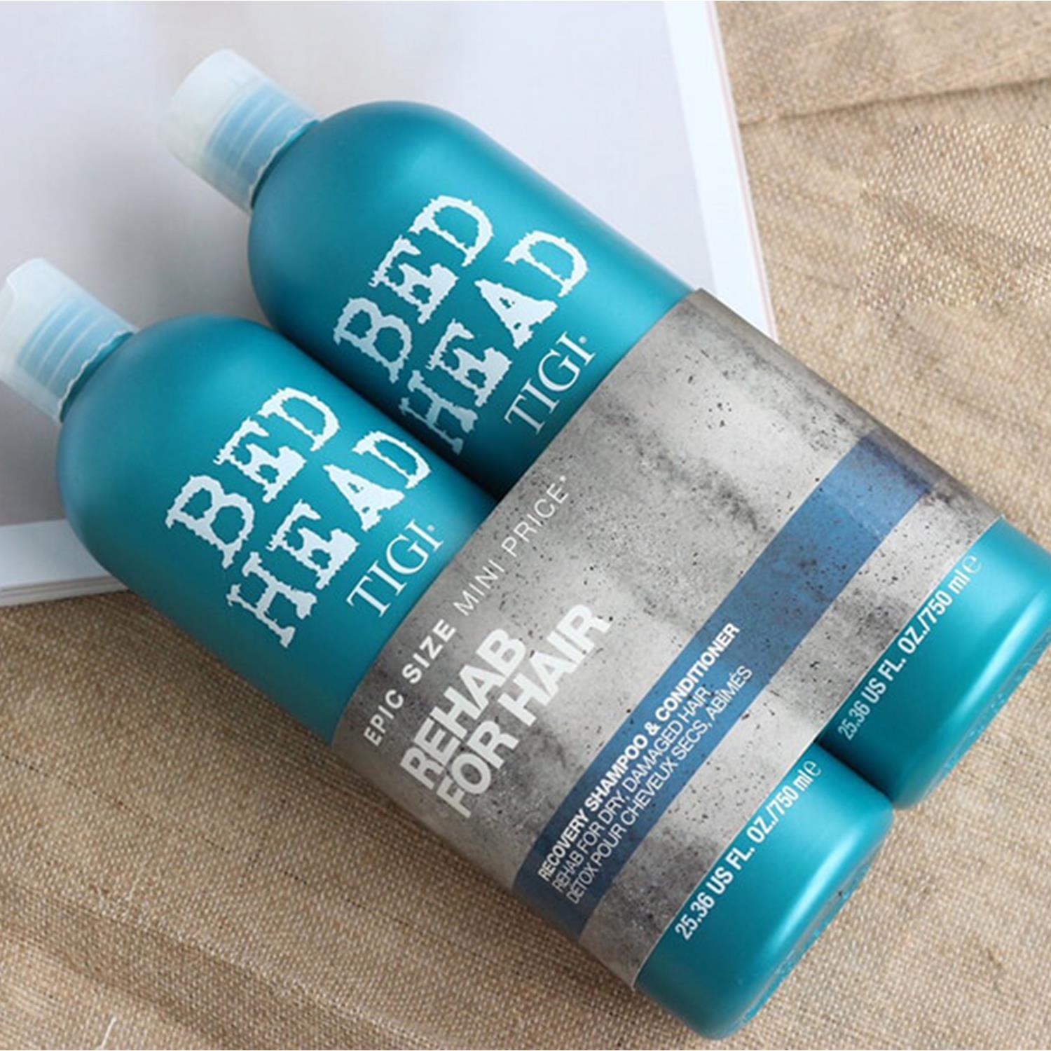 Bed Head by TIGI Rehab Recovery Shampoo & Conditioner Duo for Dry Hair 750ml