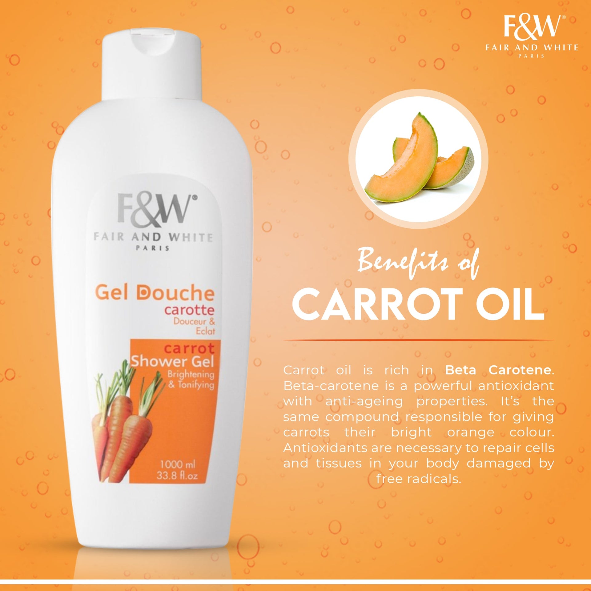 F & W Original Carrot Shower Gel 250ml / 1000ml