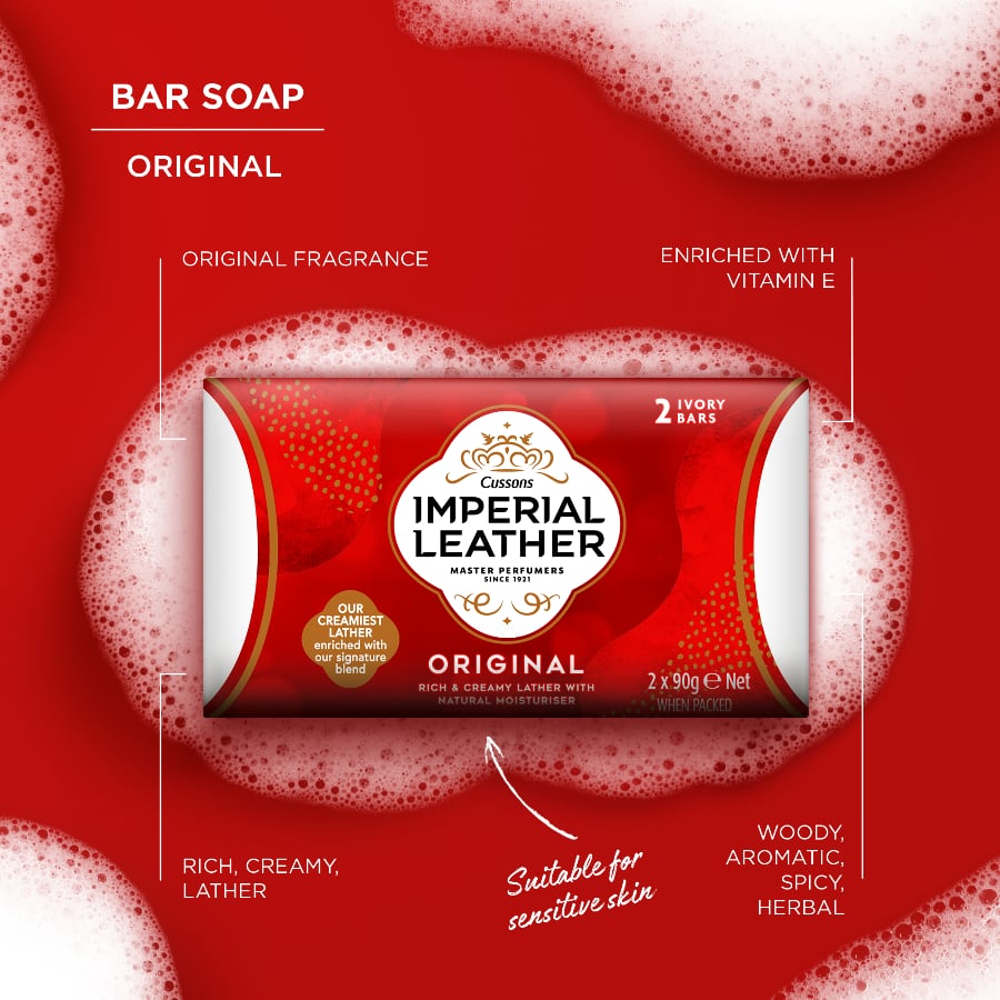 Cussons Imperial Leather Original Rich Creamy Lather Soap 90g x2