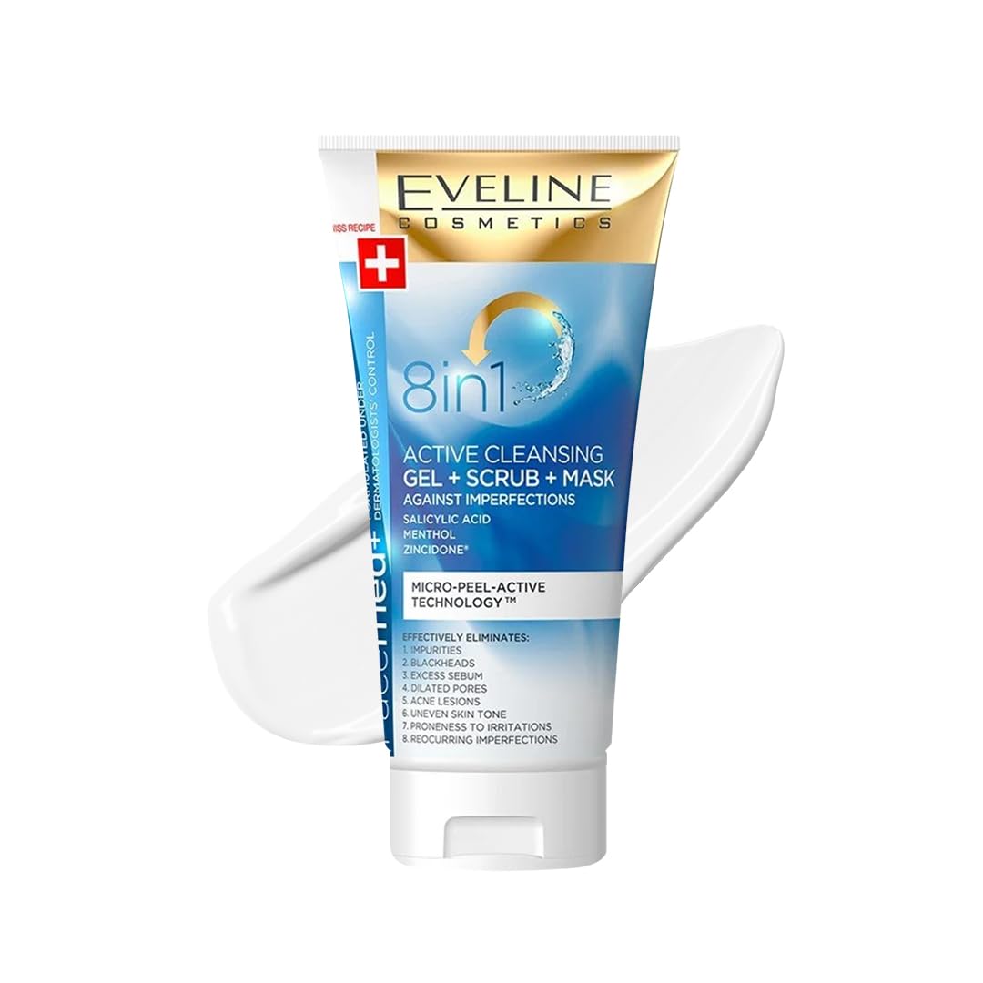Eveline Facemed 8 In 1 Active Cleansing Gel Scrub Mask 150ml