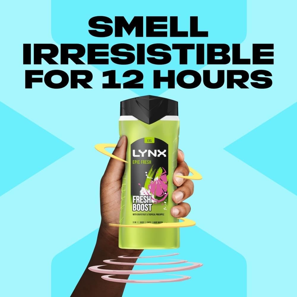 Lynx Epic Fresh Boost 3 In 1 Shower Gel 225ml