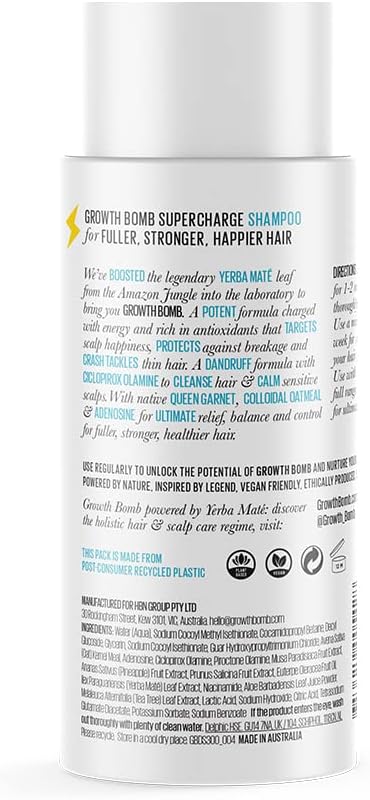 Growth Bomb Dandruff Formula Supercharge Shampoo 300ml