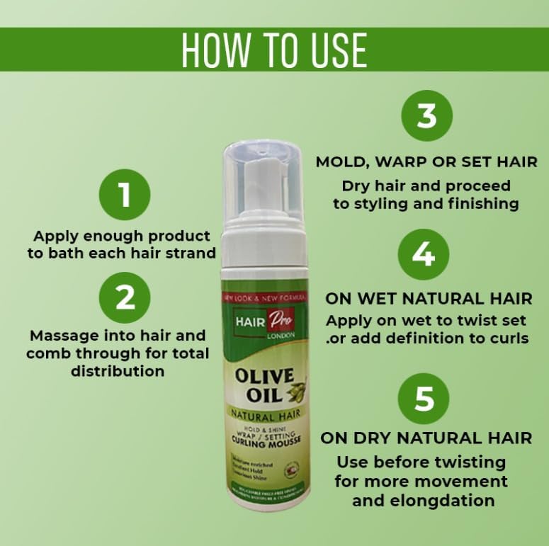 Ican London Olive Oil Hold And Shine Curling Mousse 207ml
