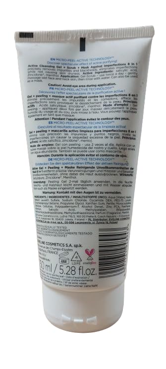 Eveline Facemed 8 In 1 Active Cleansing Gel Scrub Mask 150ml