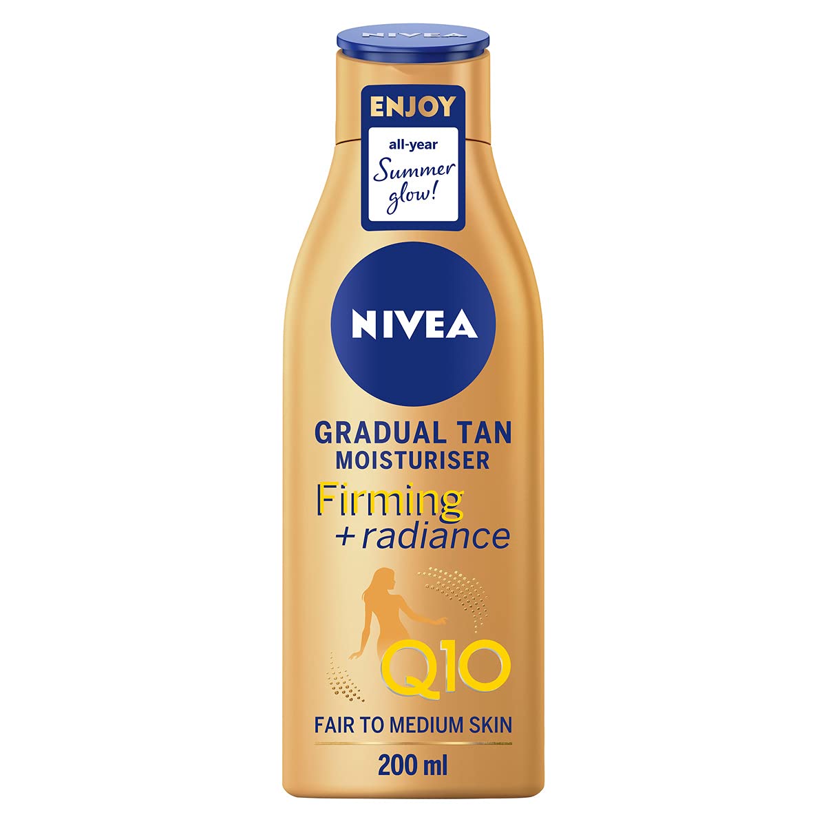 Nivea Q10 Firming Radiance Tan Moisturiser Fair To Medium 200ml