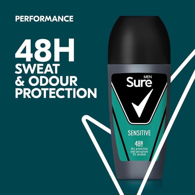 Sure Men Sensitive 48H Protection Deodorant Roll On 50ml