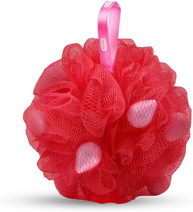 Balmy Naturel Bath Pouf With Strawberry Soap Pieces