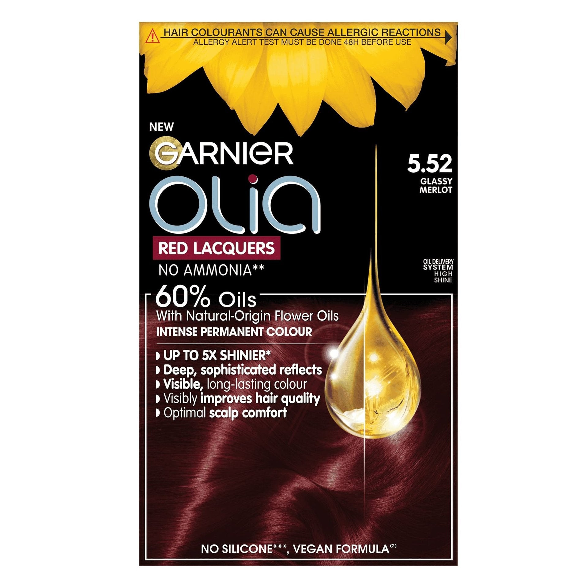 Garnier Olia Red Lacquers Intense Permanent Hair Color 5.52 Glassy Merlot