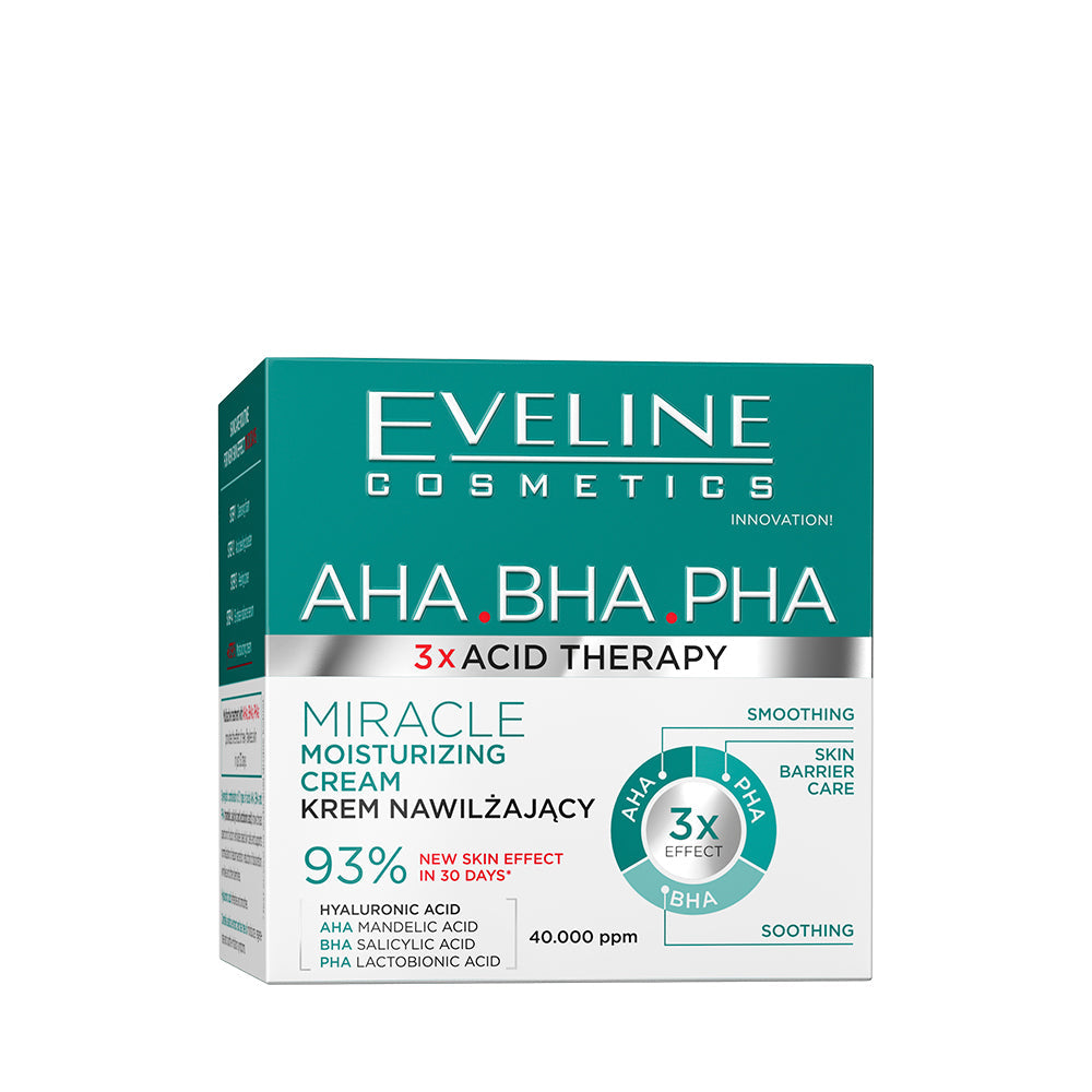 Eveline 3X Acid Therapy AHA BHA PHA Miracle Moisturizing Cream 50ml