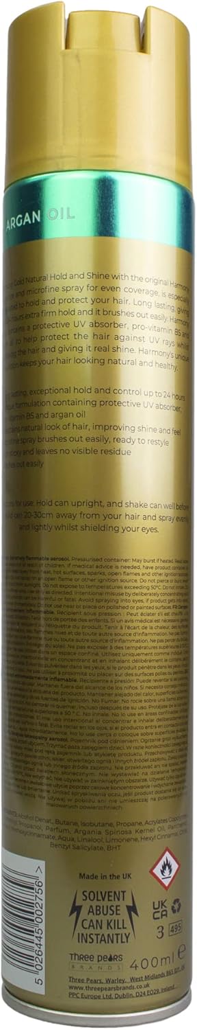 Harmony Triple Dry Natural Hold And Shine Spray 400ml