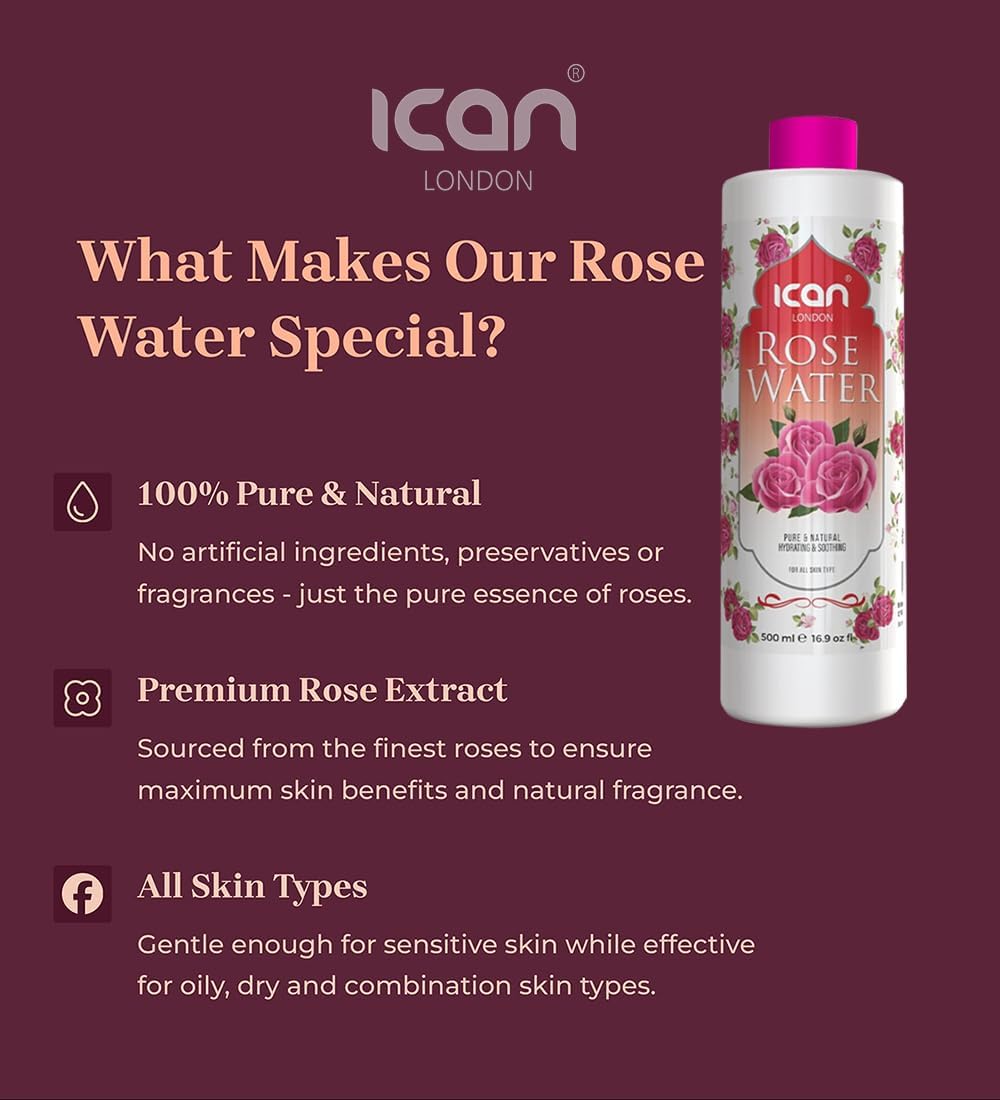 Ican London Rose Water 500ml