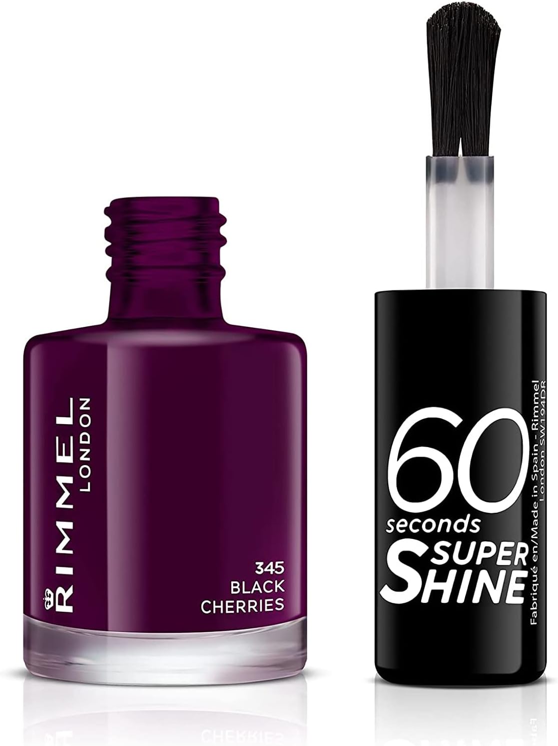 Rimmel 60 Seconds Super Shine Nail Polish 345 Black Cherries 8ml