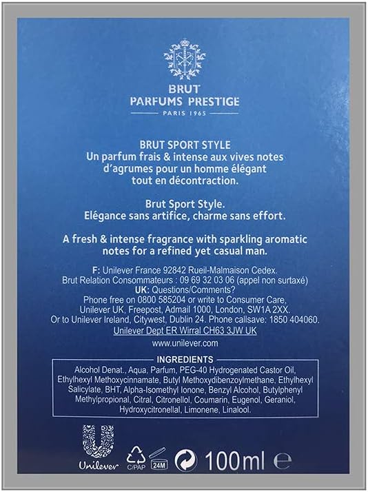 Brut Sport Style Eau De Toilette Vaporisateur 100ml
