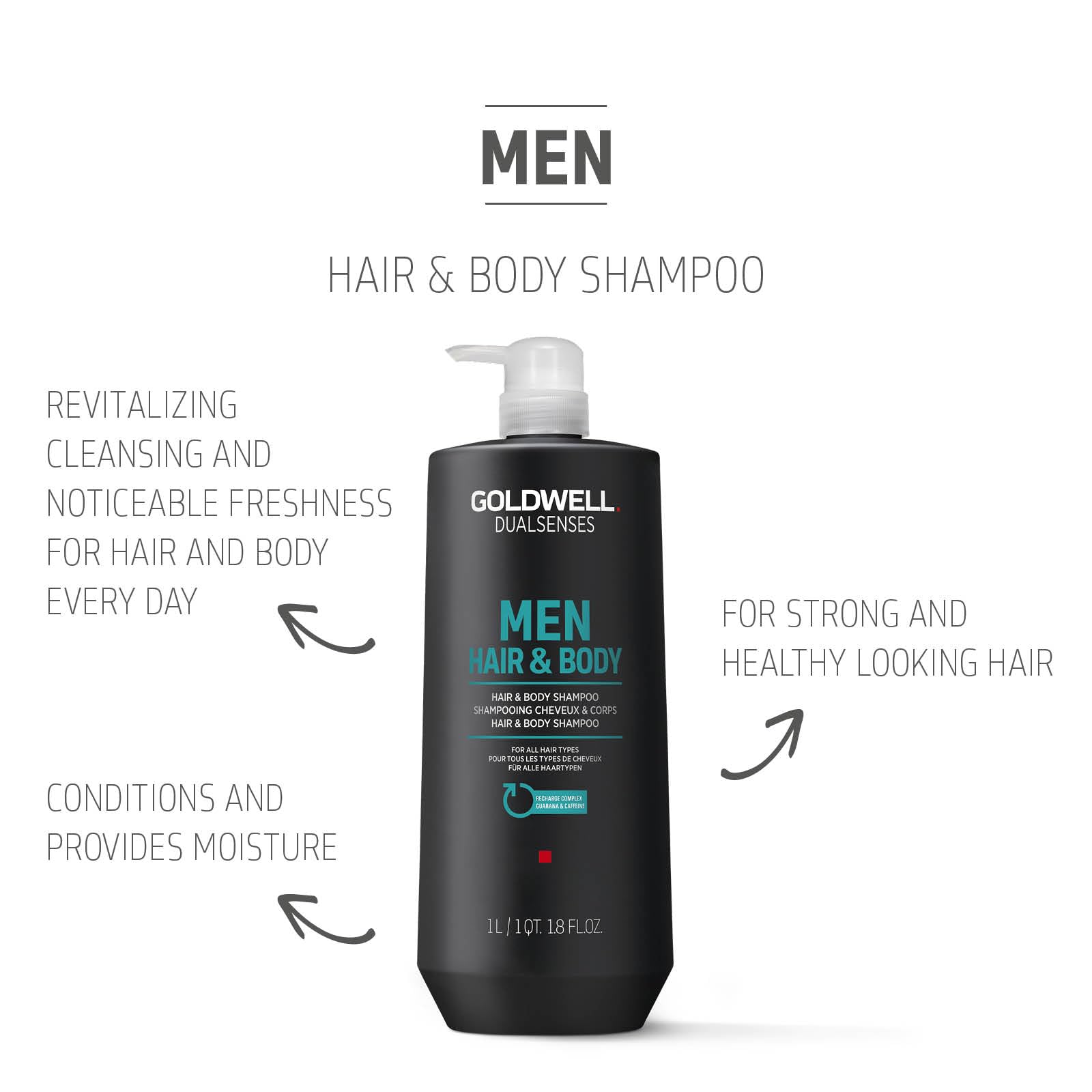 Goldwell Dualsenses Men Hair And Body Shampoo 1000ml