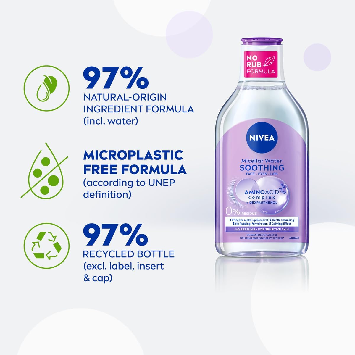 NIVEA Soothing Micellar Water Sensitive Skin Cleanser and Make Up Remover 200ml