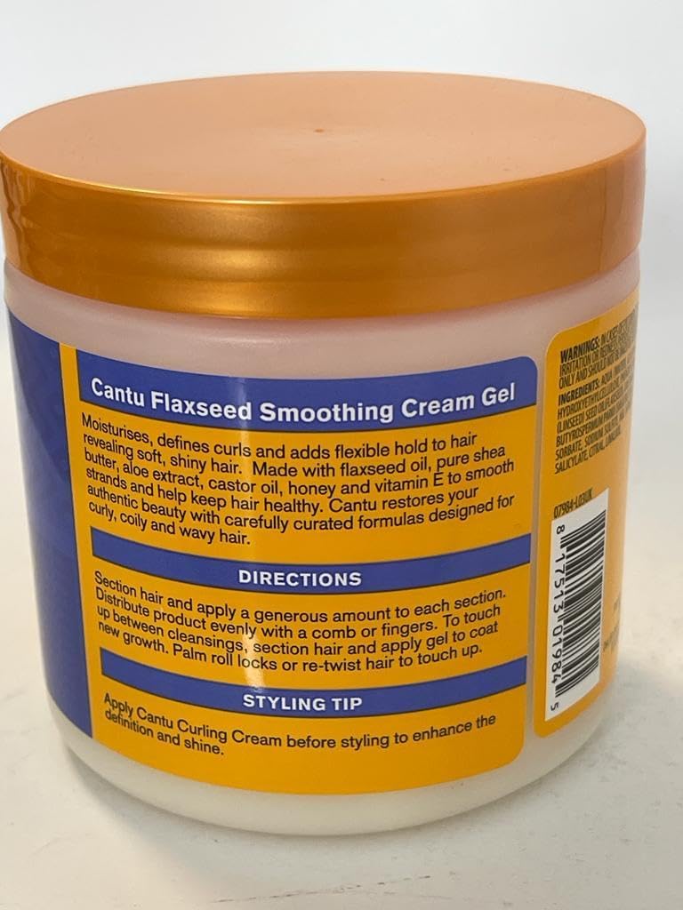 Cantu Shea Butter Flaxseed Smoothing Cream Gel 453g - Afro Hair Boutique