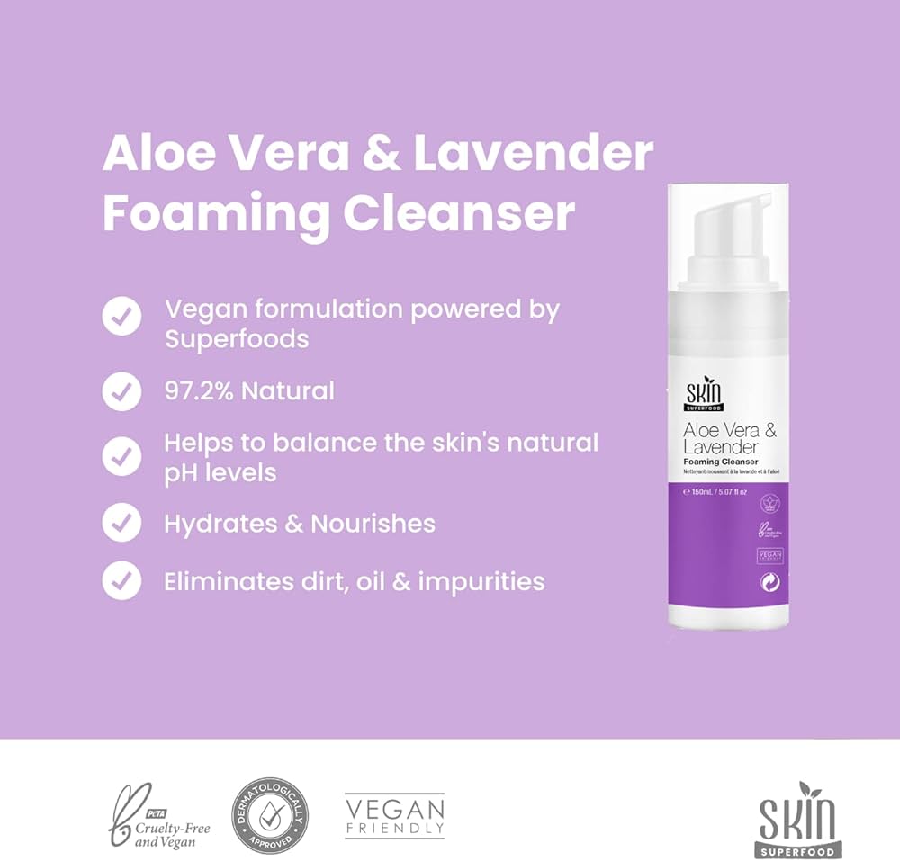 Skin Superfood Aloe Vera And Lavender Foaming Cleanser 150ml