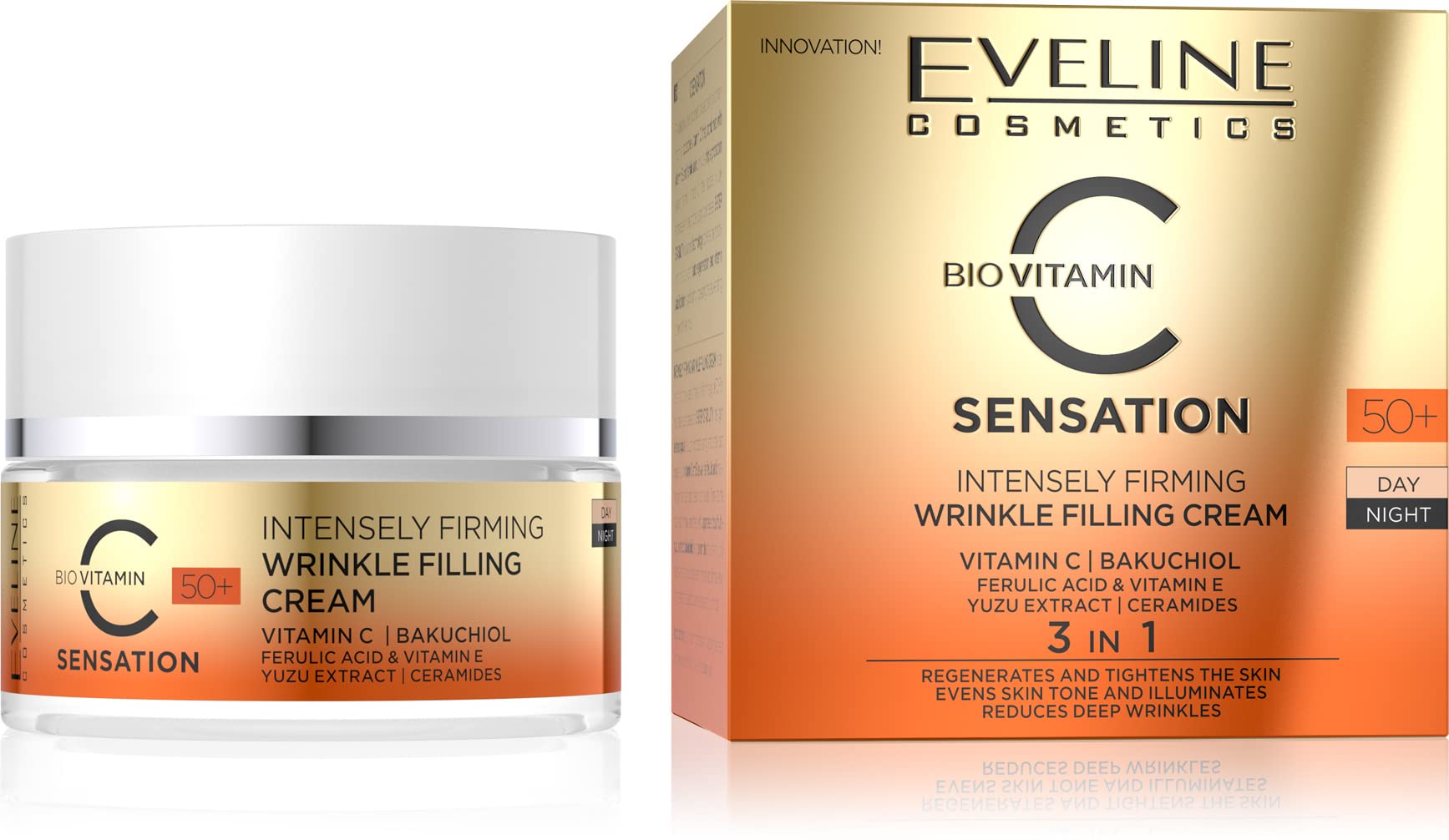 Eveline Bio Vitamin C Sensation 3 In 1 Wrinkle Filling Cream 50 Plus 50ml