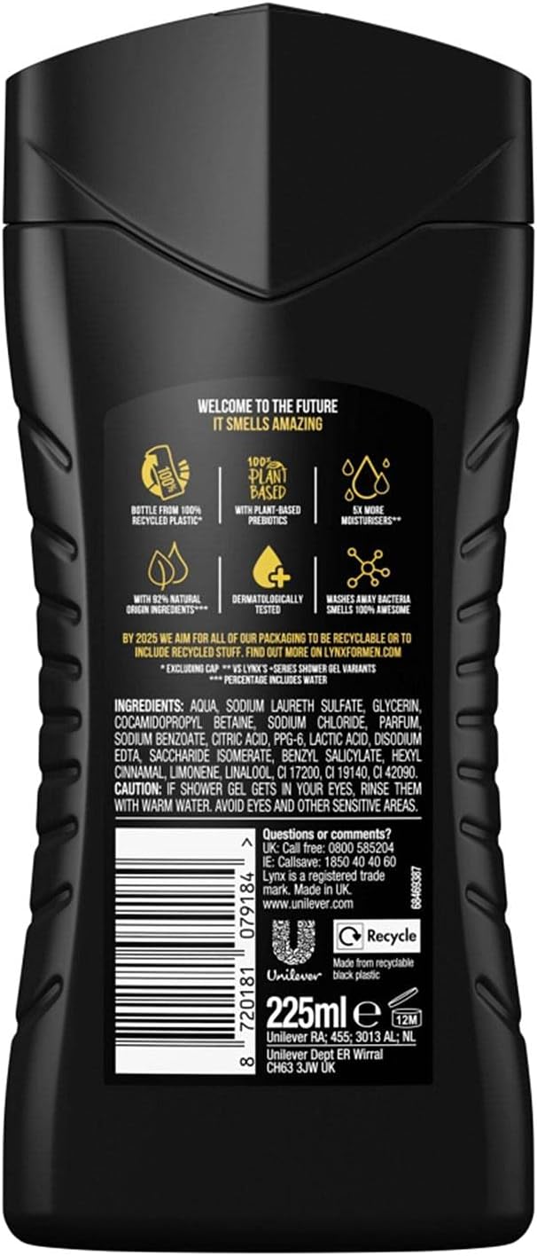 Lynx Gold Oud Wood And Dark Vanilla Sharpen Up Body Wash 500ml