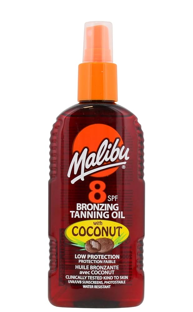 Malibu Bronzing Tanning Oil Tropical Coconut Fragrance SPF8 100ml / 200ml