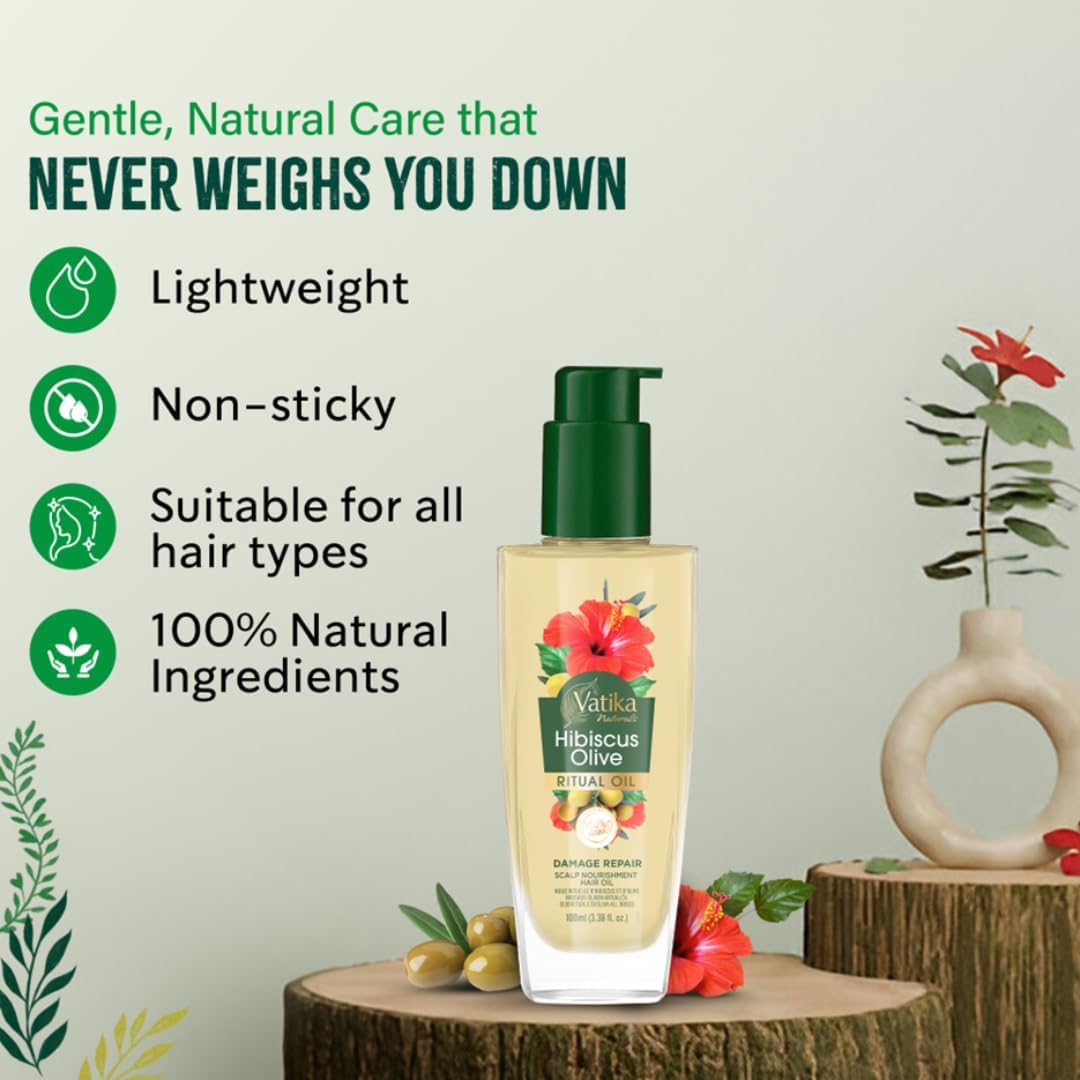 Dabur Vatika Naturals Hibiscus Olive Ritual Oil 100ml