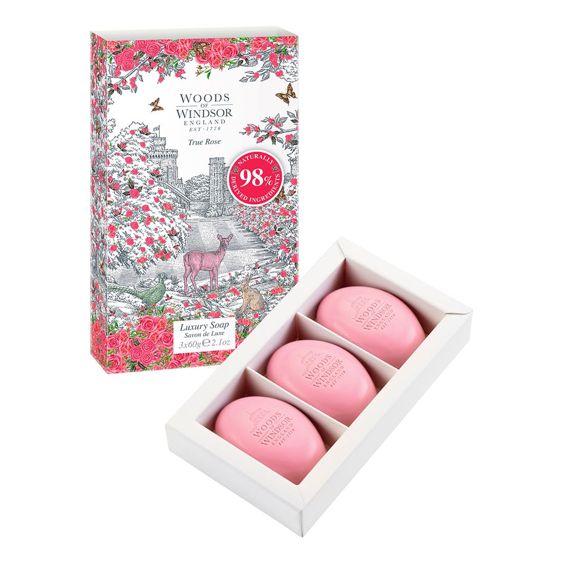 Woods Of Windsor True Rose Luxury Soap 3 x 60g
