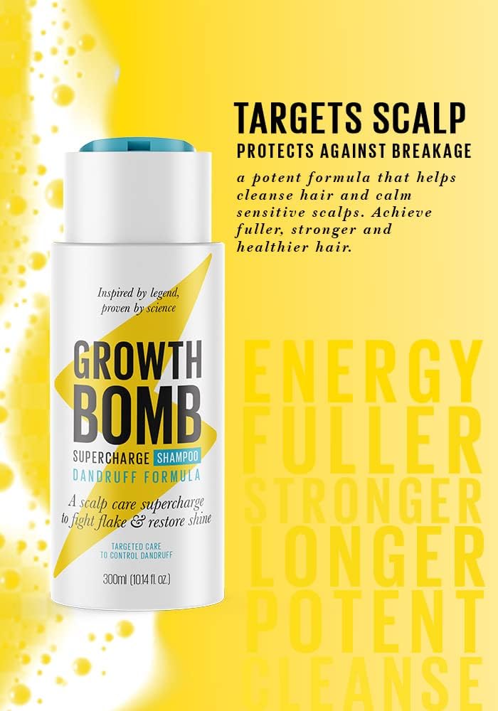 Growth Bomb Dandruff Formula Supercharge Shampoo 300ml