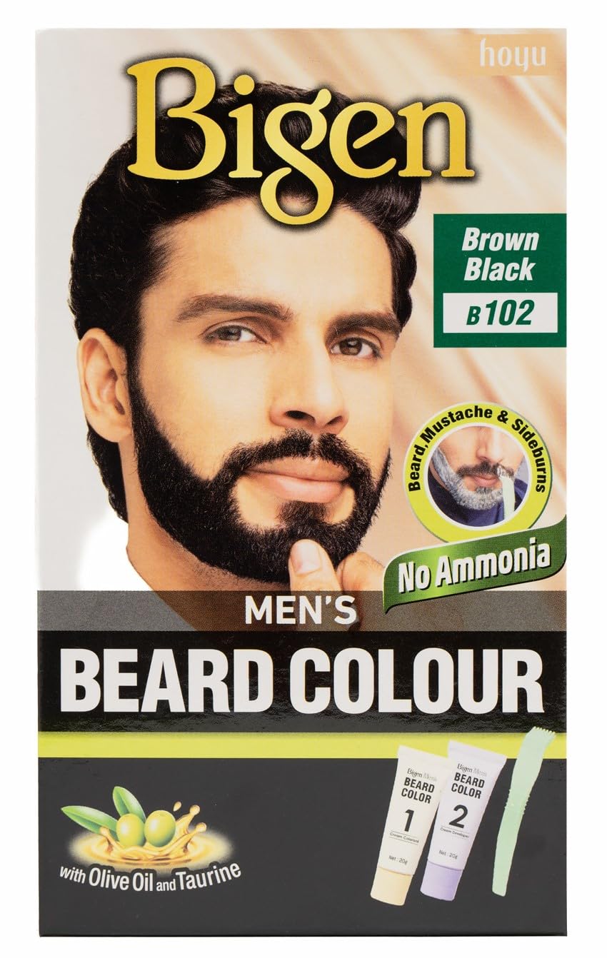 Bigen Mens Beard Colour Brown Black B102