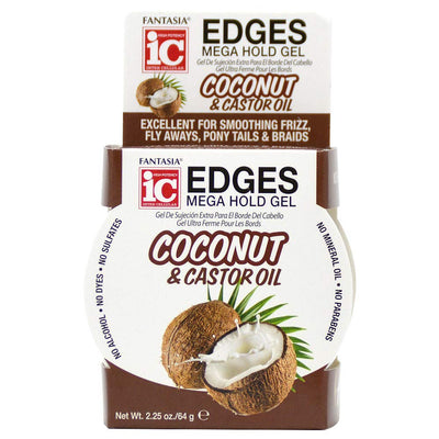 Fantasia Edges Mega Hold Gel Coconut And Castor Oil 64g