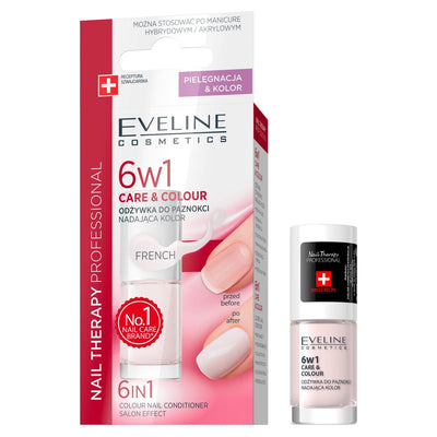 Eveline Nail Therapy Professional 6 In 1 French Colour Nail Conditioner 5ml