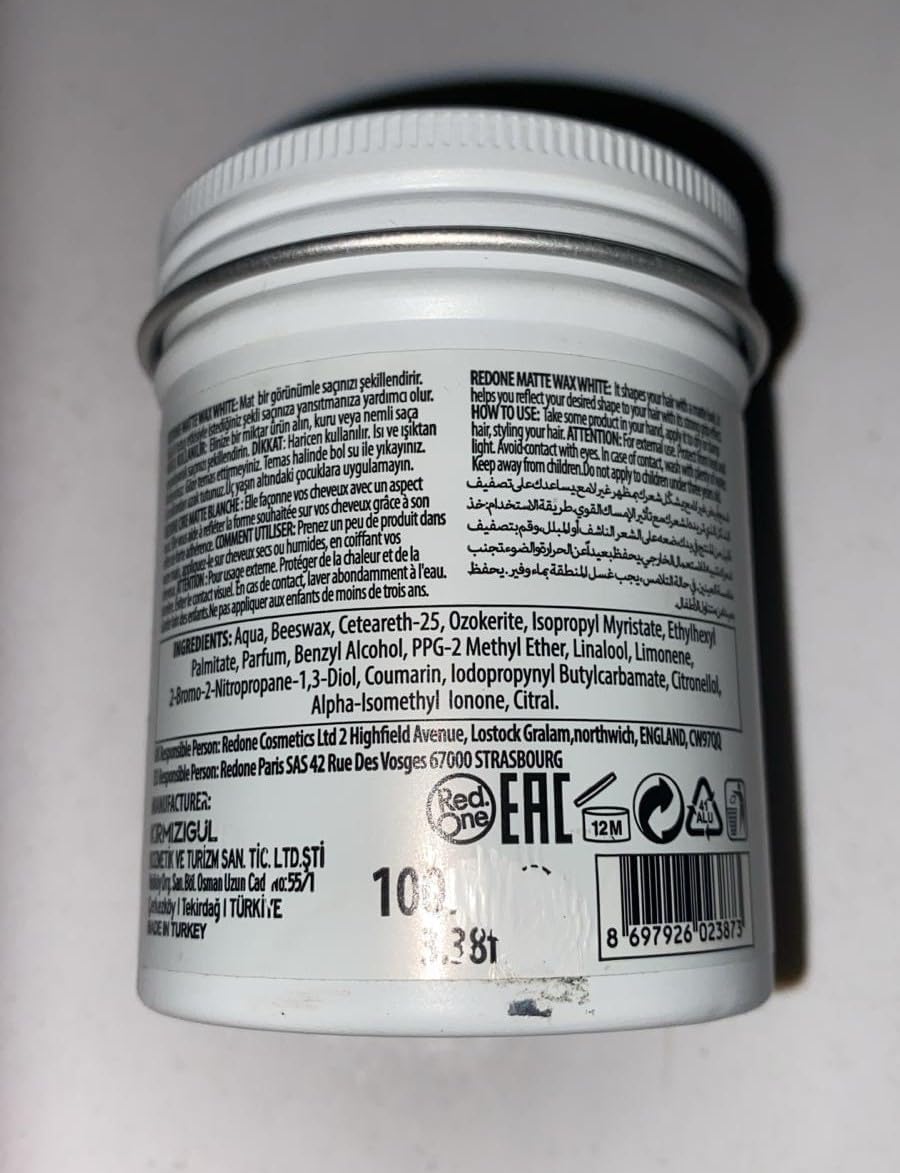 Red One White Matte Hair Wax 100ml