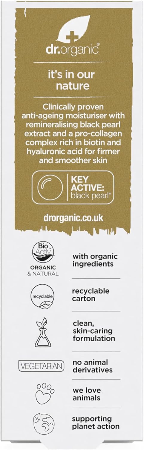 Dr Organic Pro Collagen Plus Anti Ageing Moisturiser With Black Pearl 50ml
