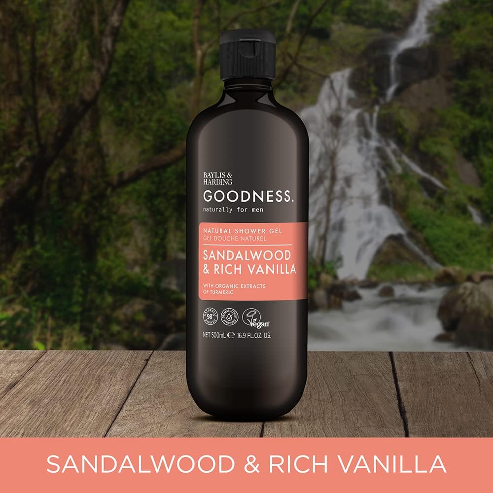 Baylis & Harding Goodness Men Sandalwood & Rich Vanilla Natural Shower Gel 500ml