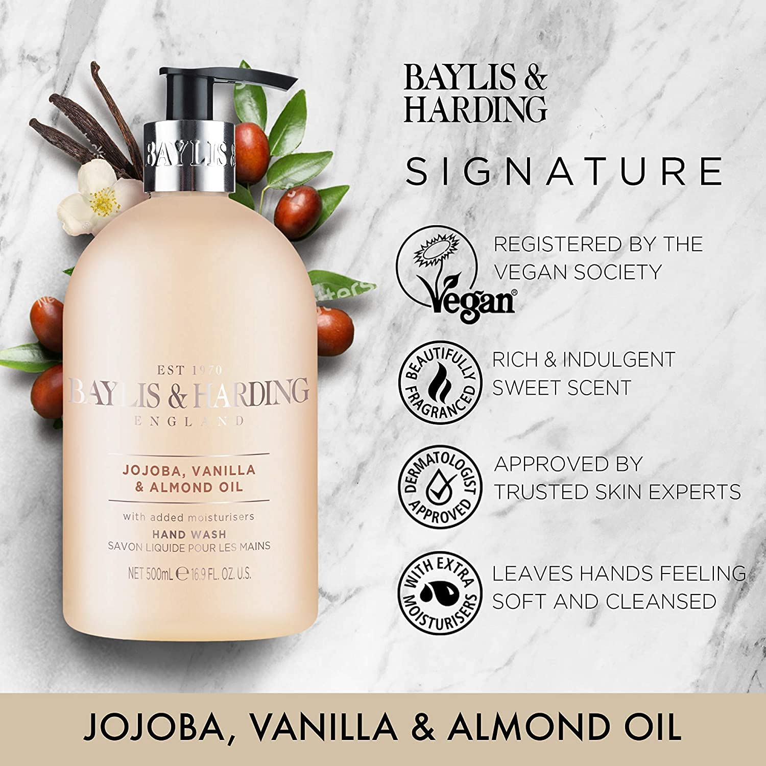 Baylis And Harding Baylis Jojoba Vanilla And Almond Oil Hand Wash 500ml