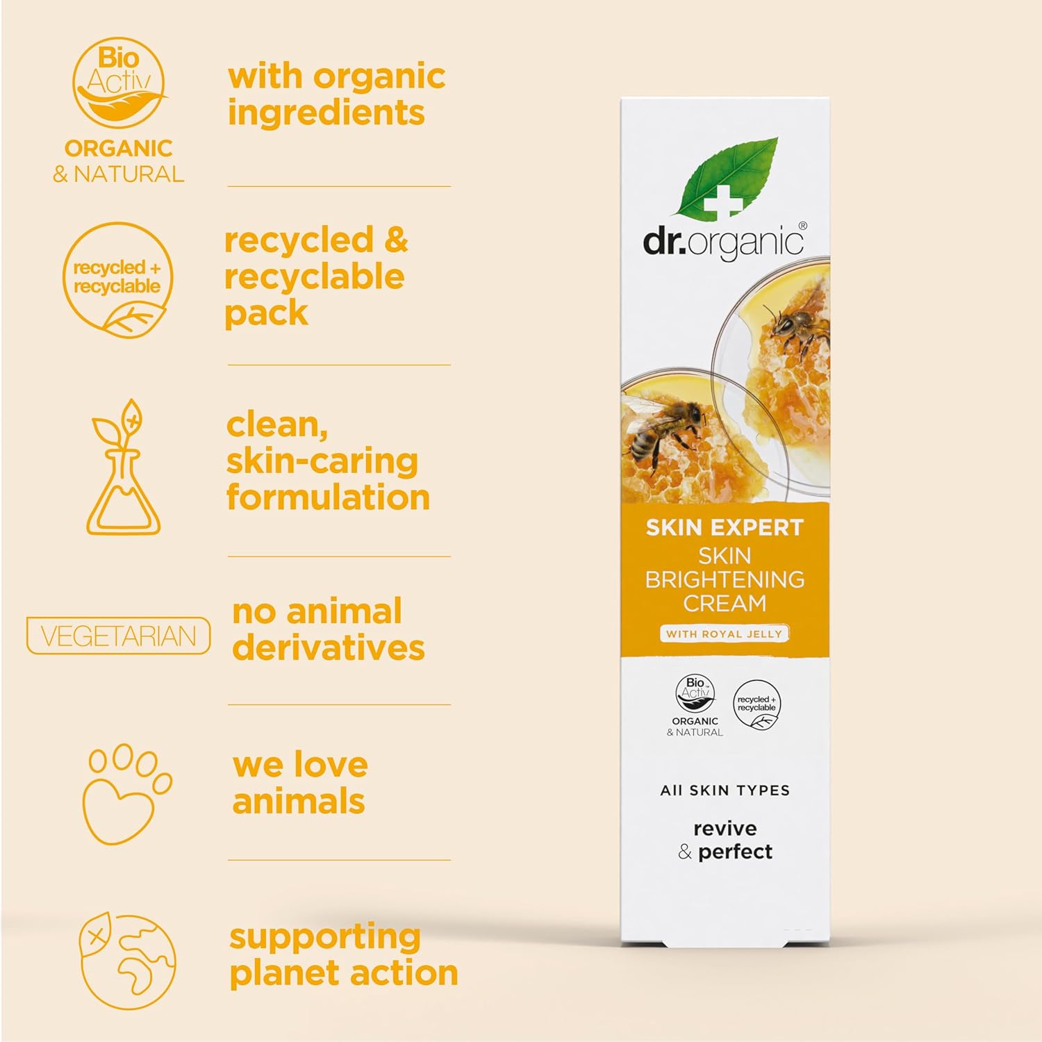 Dr Organic Bioactive Skincare Organic Royal Jelly Skin Brightening Cream 125ml
