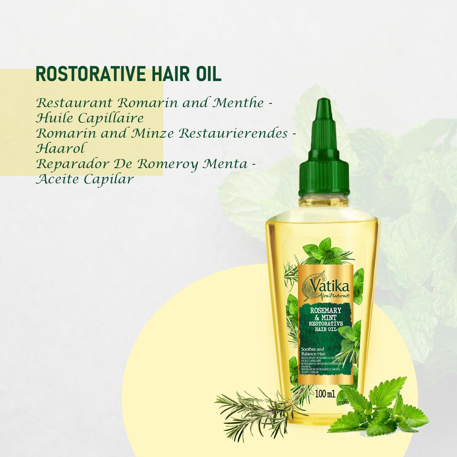 Dabur Vatika Afro Naturals Rosemary And Mint Restorative Hair Oil 100ml