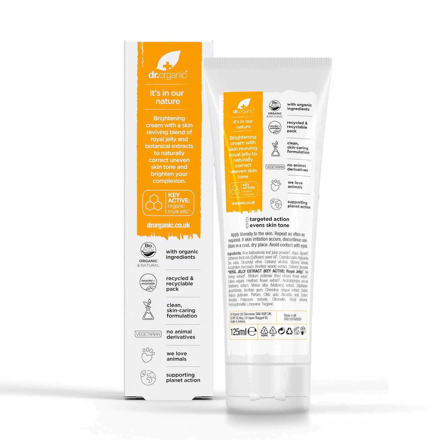 Dr Organic Bioactive Skincare Organic Royal Jelly Skin Brightening Cream 125ml