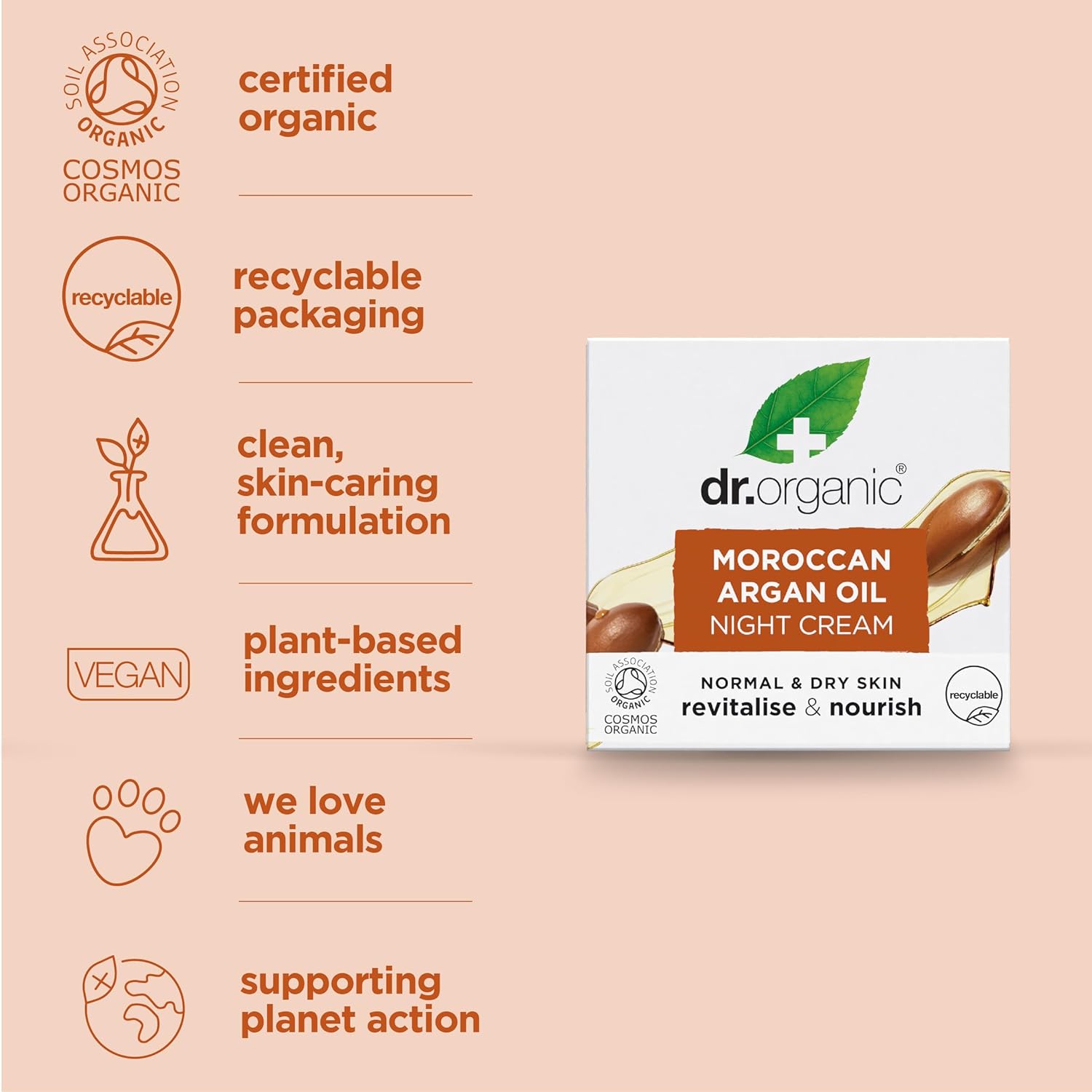 Dr Organic Bioactive Skincare Organic Moroccan Argan Oil Night Cream 50ml