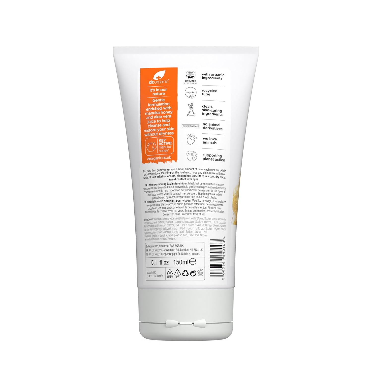 Dr Organic Manuka Honey Restore And Refresh Face Wash 150ml